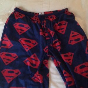 Superman pajama bottoms.